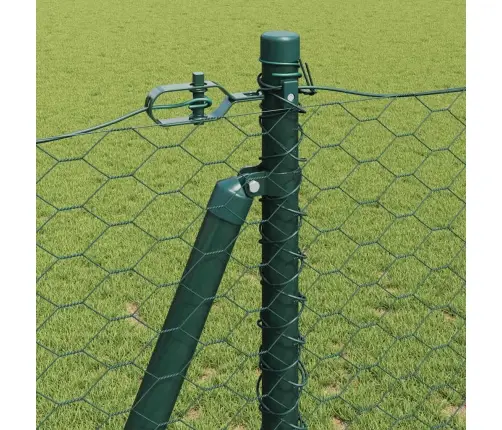 Sešu Stūru Žogs Zaļā Krāsā 1,2X100 M Tērauds Vidaxl