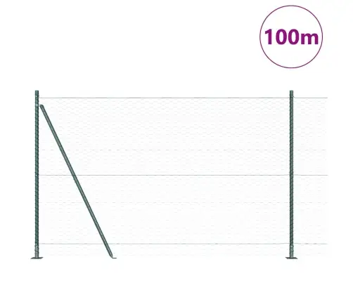 Vidaxl Hēksagona Žogs Zaļš 1.6X100 M Tērauds