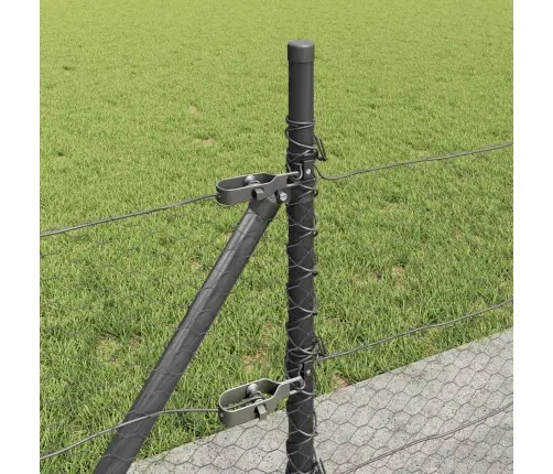 Sešstūra Žogs Pelēks 0.5X10 M Tērauds Vidaxl