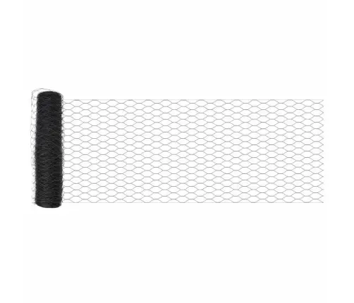 Tvora Su Stulpais Pilka 0.6 X 10 M Pvc Dengtas Plienas