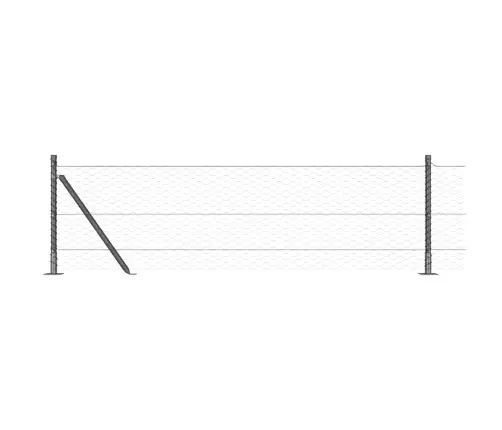 Tvora Su Stulpais Pilka 0.6 X 10 M Pvc Dengtas Plienas