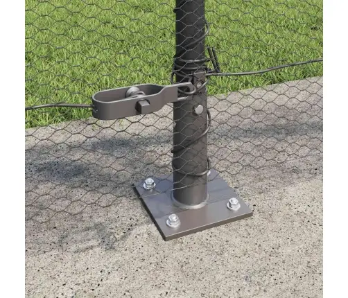 Tvora Su Stulpais Pilka 0.8 X 10 M Pvc Dengtas Plienas