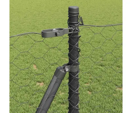 Heksagona Žogs Pelēks 0.8X10 M Tērauds Vidaxl