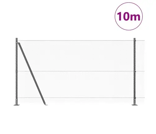 Sešstūra Žogs Pelēks 1.2X10 M Tērauds Vidaxl