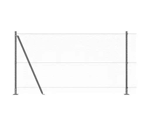 Tvora Su Stulpais Pilka 1.2 X 10 M Pvc Dengtas Plienas