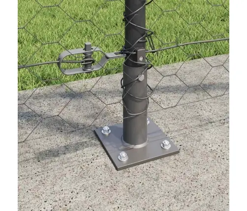 Tvora Su Stulpais Pilka 1.2 X 10 M Pvc Dengtas Plienas