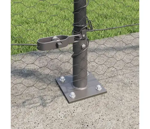 Hexagon Fence Grey 1.4X10 M Steel Vidaxl