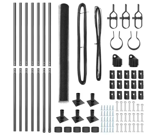 Hexagon Fence Grey 1.4X10 M Steel Vidaxl