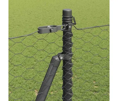 Sešstūris Žogs Pelēks 1.4X10 M Tērauds Vidaxl