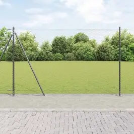 Žogs Ar Stabiem. Pelēka 1.4 X 10 M Pvc Pārklāts Tērauds Vidaxl
