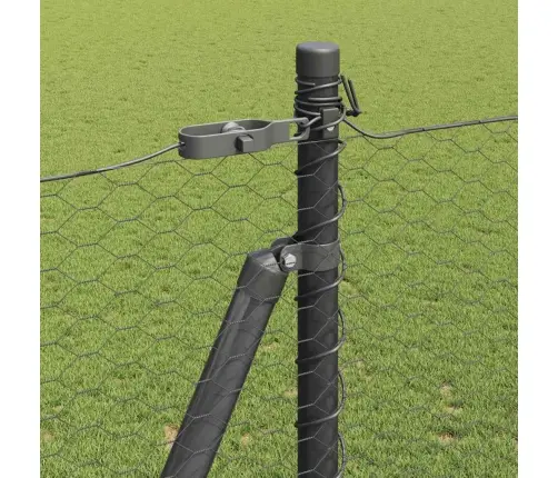 Sešstūra Žogs Pelēks 1.6X10 M Tērauds Vidaxl