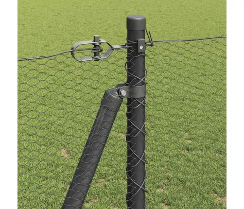 Tvora Su Stulpais Pilka 1.2 X 25 M Pvc Dengtas Plienas