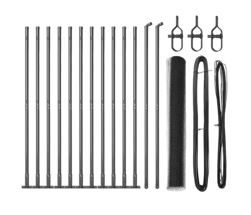 Tvora Su Stulpais Pilka 1.2 X 25 M Pvc Dengtas Plienas