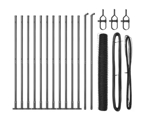 Tvora Su Stulpais Pilka 1.2 X 25 M Pvc Dengtas Plienas