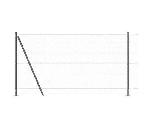 Tvora Su Stulpais Pilka 1.2 X 25 M Pvc Dengtas Plienas