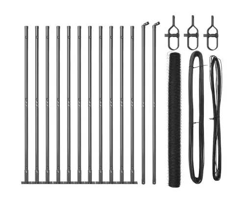 Tvora Su Stulpais Pilka 1.5 X 25 M Pvc Dengtas Plienas