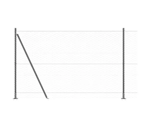 Tvora Su Stulpais Pilka 1.6 X 25 M Pvc Dengtas Plienas