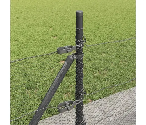 Sešstūra Žogs Pelēks 0.5X50 M Tērauda Vidaxl