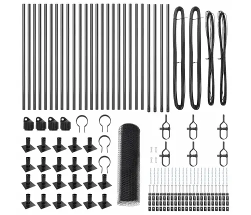 Heksagons Žogs Pelēks 0.5X50 M Tērauds Vidaxl