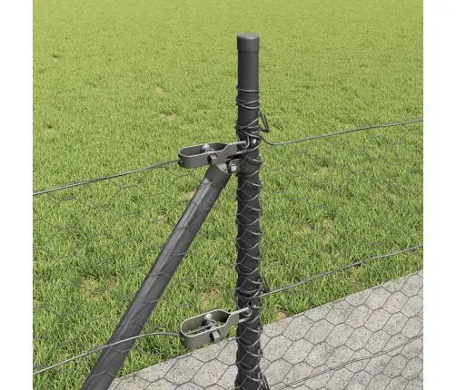 Sešstūra Žogs Pelēks 0.5X50 M Tērauds Vidaxl