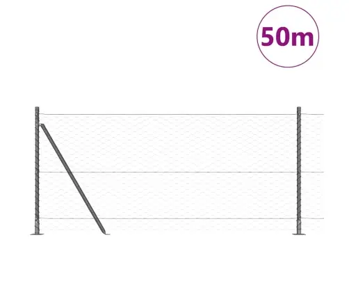 Aed Koos Postidega Hall 0.8 X 50 M Pvc Kaetud Teras