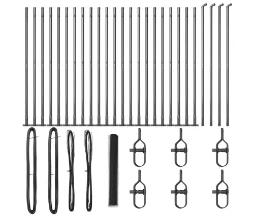 Tvora Su Stulpais Pilka 1.2 X 50 M Pvc Dengtas Plienas