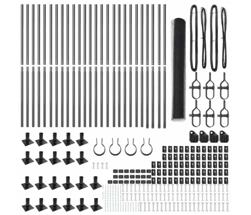 Tvora Su Stulpais Pilka 1.2 X 50 M Pvc Dengtas Plienas