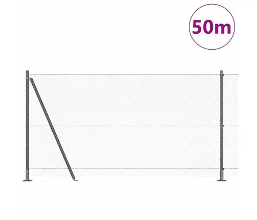 Tvora Su Stulpais Pilka 1.2 X 50 M Pvc Dengtas Plienas