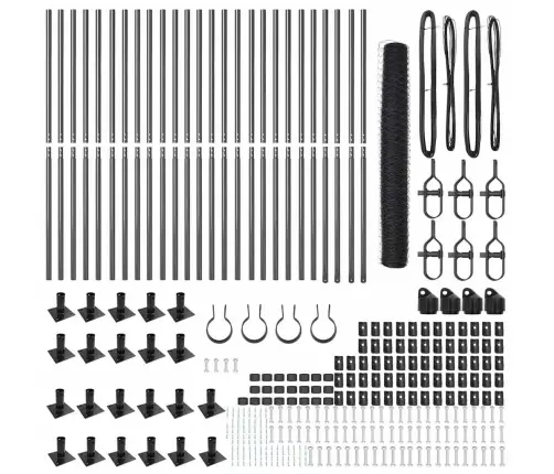 Sešstūra Žogs Pelēks 1.2X50 M Tērauds Vidaxl