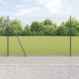 Žogs Ar Stabiem. Pelēka 1.4 X 50 M Pvc Pārklāts Tērauds Vidaxl