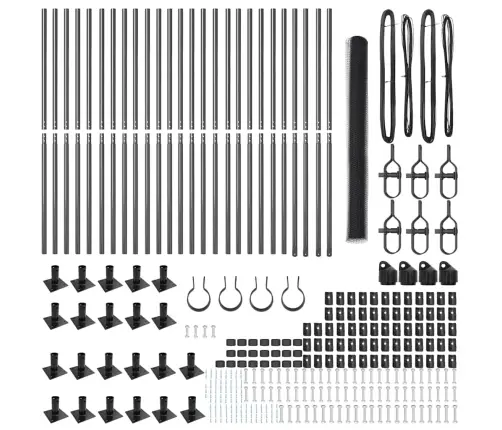 Sešstūra Žogs Pelēks 1.4X50 M Tērauds Vidaxl