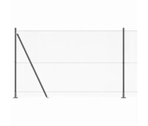 Sešstūra Žogs Pelēks 1.4X50 M Tērauds Vidaxl