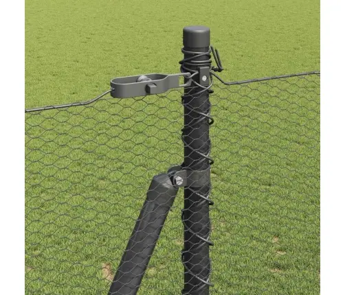 Sešstūra Žogs Pelēks 1.6X50 M Tērauds Vidaxl