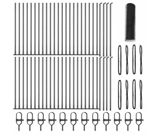 Tvora Su Stulpais Pilka 0.4 X 100 M Pvc Dengtas Plienas