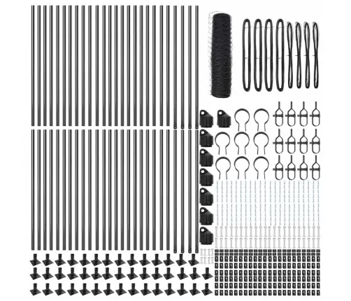Sešstūra Žogs Pelēks 0.5X100 M Tērauds Vidaxl
