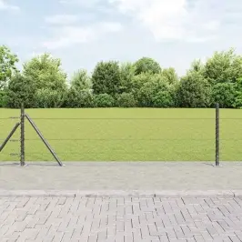 Tvora Su Stulpais Pilka 0.5 X 100 M Pvc Dengtas Plienas Tvora Su Stulpais Pilka 0.5 X 100 M Pvc Dengtas Plienas