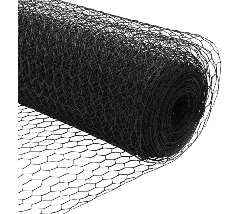 Tvora Su Stulpais Pilka 0.6 X 100 M Pvc Dengtas Plienas