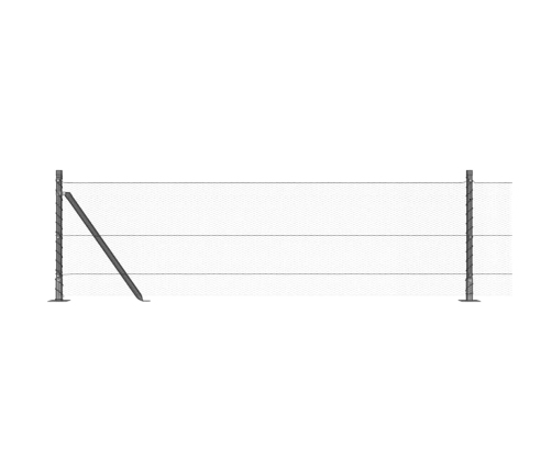 Tvora Su Stulpais Pilka 0.6 X 100 M Pvc Dengtas Plienas