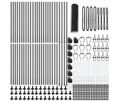 Sešstūra Žogs Pelēkā Krāsā 0.6X100 M Tērauds Vidaxl