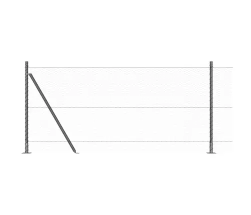 Tvora Su Stulpais Pilka 0.8 X 100 M Pvc Dengtas Plienas