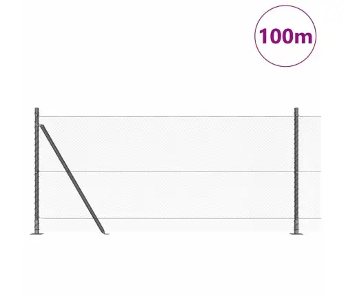 Sešstūra Žogs Pelēks 1X100 M Tērauds Vidaxl