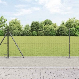 Tvora Su Stulpais Pilka 1 X 100 M Pvc Dengtas Plienas