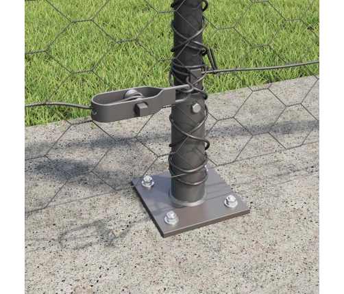 Tvora Su Stulpais Pilka 1 X 100 M Pvc Dengtas Plienas