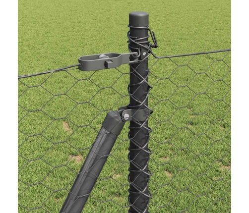 Tvora Su Stulpais Pilka 1 X 100 M Pvc Dengtas Plienas