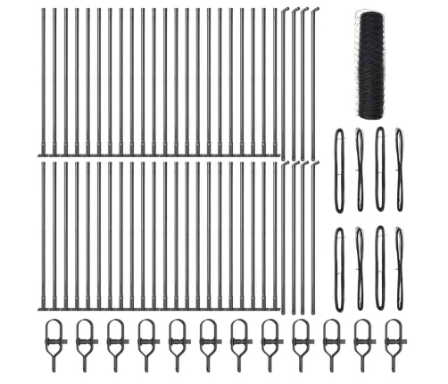 Tvora Su Stulpais Pilka 1 X 100 M Pvc Dengtas Plienas