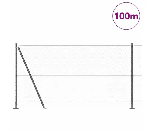 Sešstūra Žogs Pelēks 1.2X100 M Tērauds Vidaxl