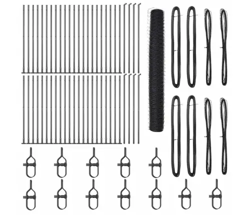 Sešstūra Žogs Pelēks 1.2X100 M Tērauds Vidaxl