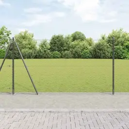 Tvora Su Stulpais Pilka 1.6 X 100 M Pvc Dengtas Plienas