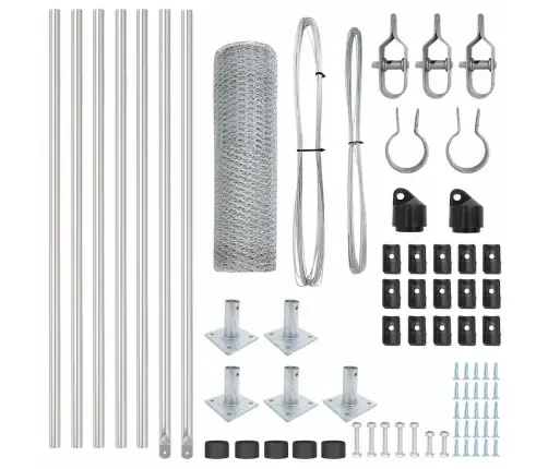 Sešstūra Žogs 0.4X10 M Cinkots Tērauds Vidaxl