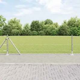 Žogs Ar Stabiem. Sudraba 0.4 X 10 M Pvc Pārklāts Tērauds Vidaxl